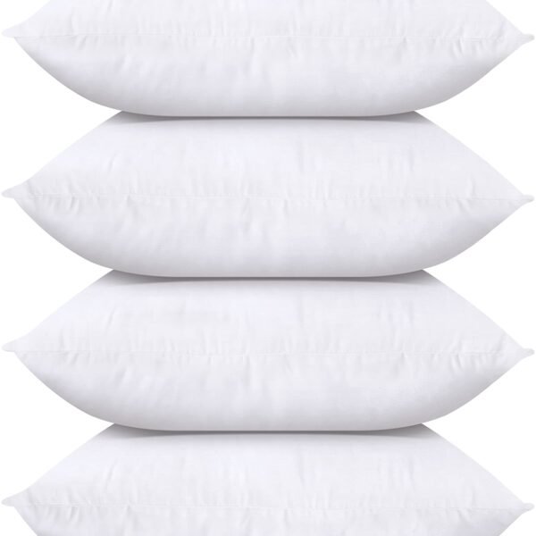 Utopia Bedding Throw Pillows (Set of 4, White), 14 x 14 Inches Pillows for Sofa, Bed and Couch Decorative Stuffer Pillows
